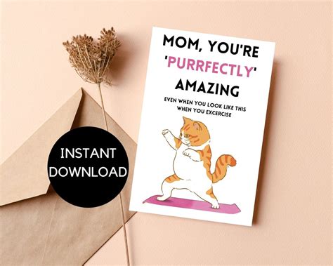 Printable Funny Sarcastic Mothers Day Cat Pun Card Etsy