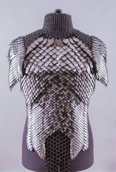 Chainmail And Scale Mail Top With Shoulder Armor Costume Etsy Uk
