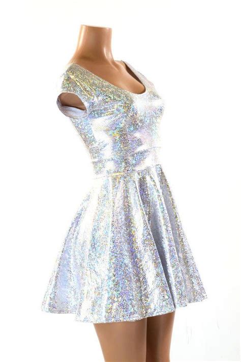 Cap Sleeve Skater Dress Coquetry Clothing Holographic Dress