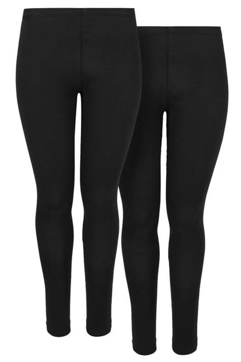 2 Pack Black Soft Touch Leggings Plus Size 16 To 36