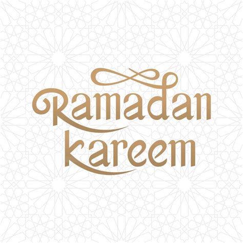 Ramadan Kareem Handwritten Lettering With Islamic Pattern Background