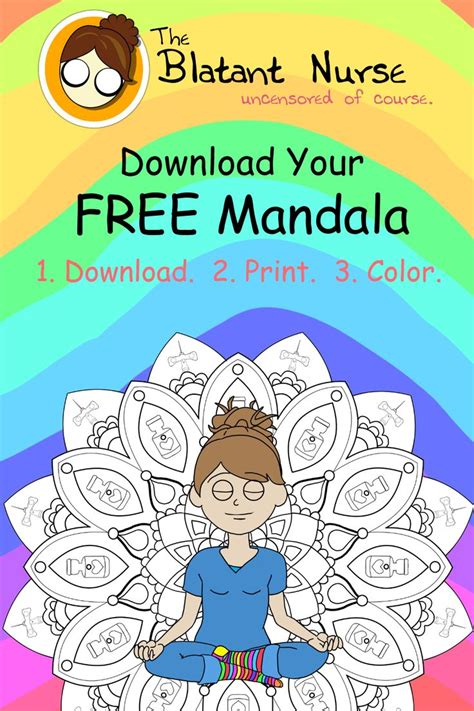 Free Printable Mandalas For Nurses Mandala Print Free Printables