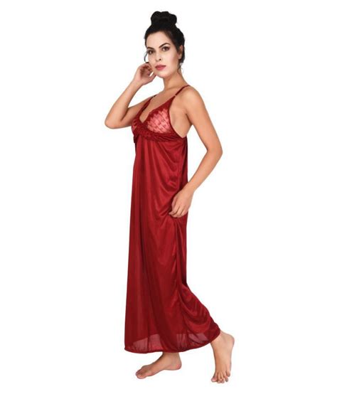 Buy Keoti Satin Nighty And Night Gowns Maroon Online At Best Prices In India Snapdeal