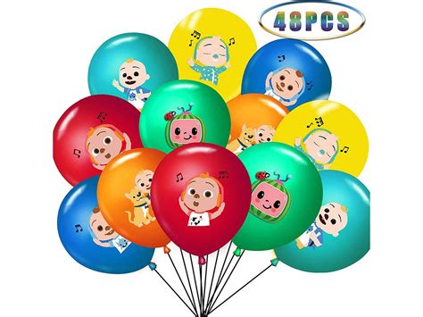 48 Pcs Cocomelon Party Supplies 12 Inch Latex Balloons 6 Etsy