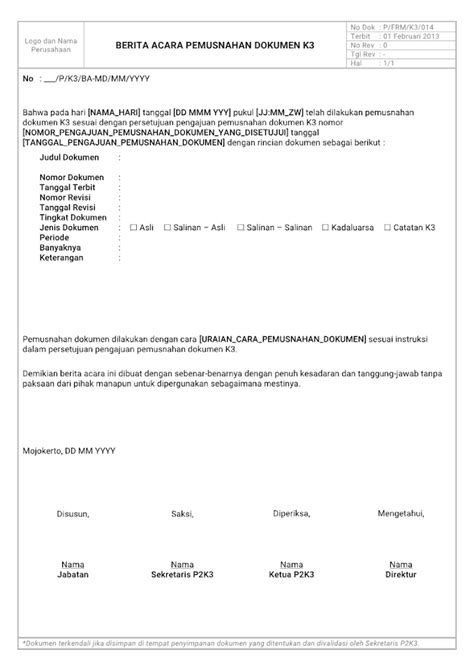 Berita Acara Pemusnahan Barang Doc Riset