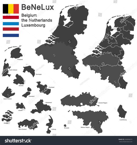 silhouettes netherlands luxembourg belgium stock vector 260006615 shutterstock