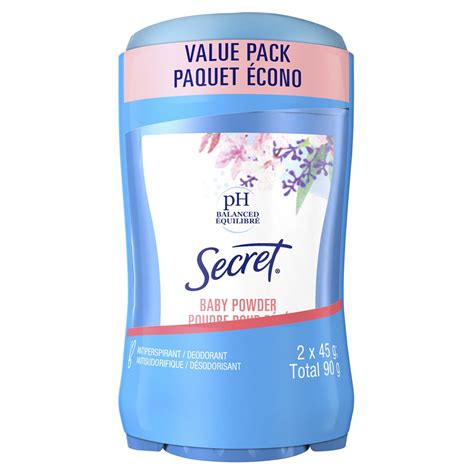 Secret Invisible Solid Antiperspirant And Deodorant Baby Powder Twin