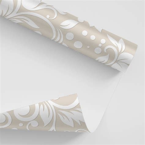 Papel De Parede Adesivo Floral Floral Nude Flores Ramos Brancos