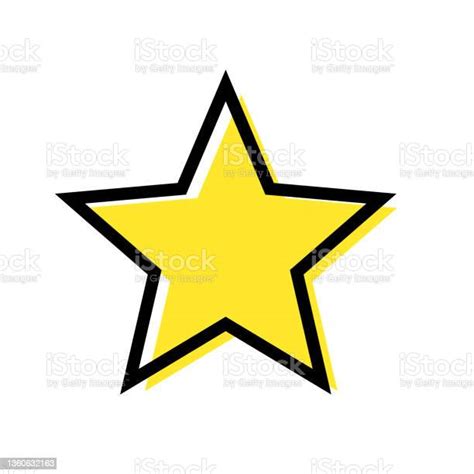 Ikon Bintang Kuning Yang Bergaya Vektor Ilustrasi Stok Unduh Gambar