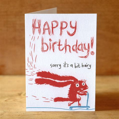 Happy Hairy Birthday Greetings Card By Sarah Ray