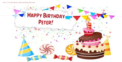 Cake Happy Birthday Peter Greetings Cards For Birthday For Peter