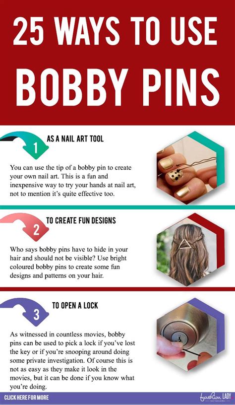 25 Ways To Use Bobby Pins Bobby Pins Pins Nail Art Tools