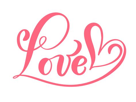 Red Calligraphy Word Love 376550 Vector Art At Vecteezy