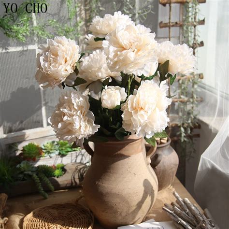 Yo Cho Artificial Flowers The Cloud Of Peony Silk Fake Flowers For