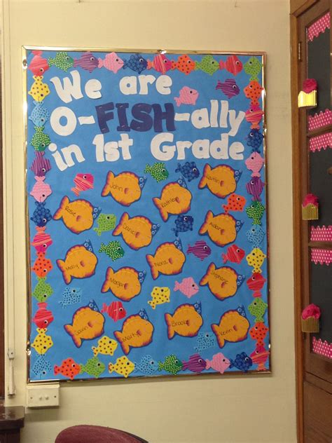 First grade bulletin board! | Fish bulletin boards, Classroom bulletin boards, School bulletin ...