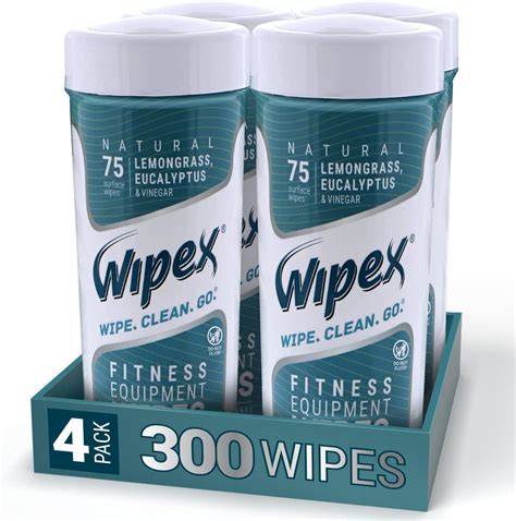 Wipex Natural Wipes For Fitness In Lemongrass And Eucalyptus Gyms Yoga