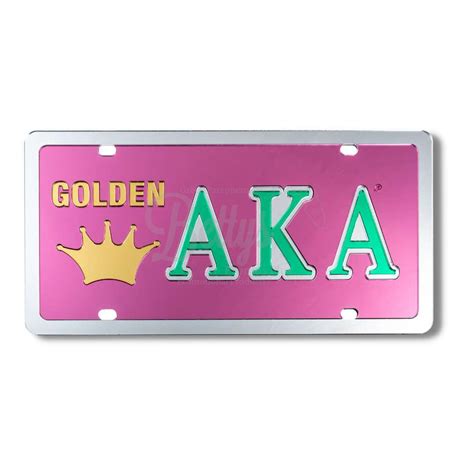 Alpha Kappa Alpha Aka Golden Soror Auto Tag License Plate Bettys