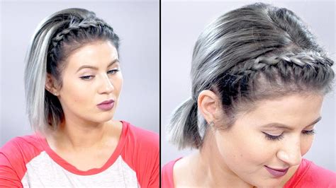 You'll have an easier time working with hair if it hasn't been washed for a day or two. HOW TO: Lace Braid Headband on Short Hair Tutorial ...