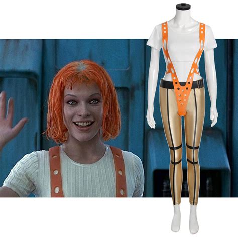 Movie The Fifth 5th Element Leeloo Cosplay Costume Orange Strap Takerlama