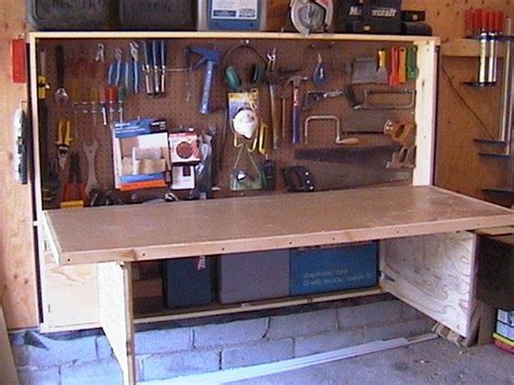 Fold Up Workbench Workshop Storage Garage Work Bench Garage Storage