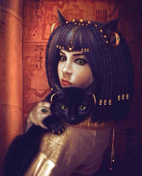 Cleopatra And Bastet Egyptian Cat Goddess Egyptian Cats Egyptian