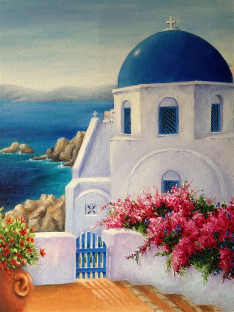 Pin By Luz Maria On Pinturas Greece Art Greece Painting Canvas Art