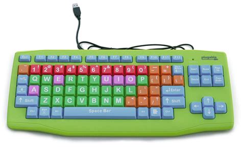 Plugable Usb Kids Computer Keyboard With Extra Large Color Coded Keys