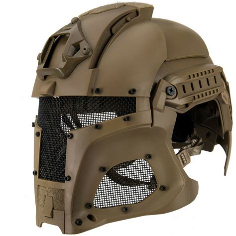 Tan Full Face Airsoft Helmet Interstellar Space Battle Trooper Tactical