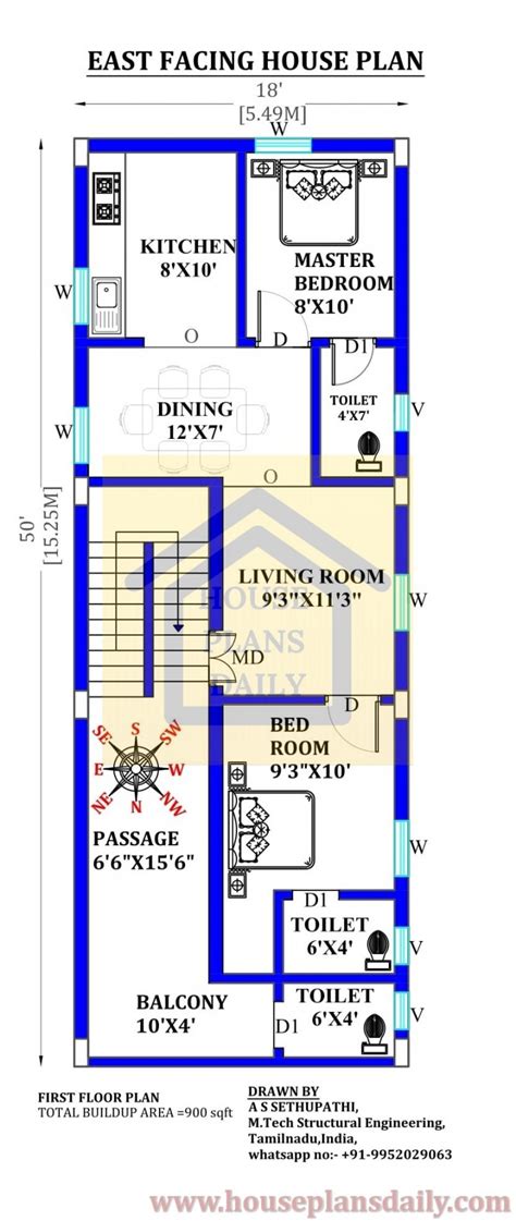 North And East Facing House Plan 900 Sqft Floor Plan House Plan And