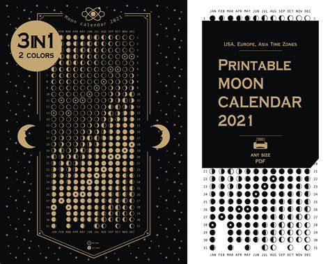 Printable 2021 Moon Phases Calendar By Aslowik