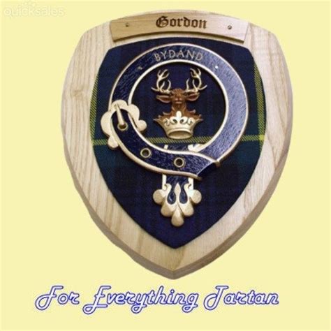Clan Gordon Tartan Woodcarver Wooden Wall Plaque Gordon Crest 7 X 8