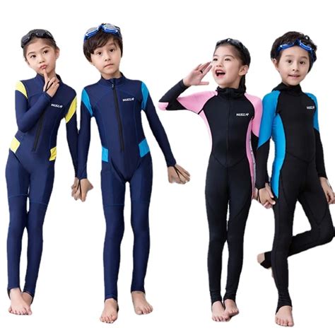 Hisea crianças lycra wetsuit rashguard roupas de surf protetor solar mangas compridas maiô