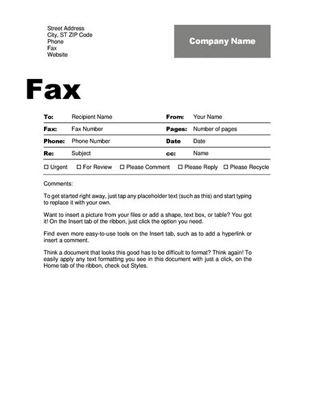 Sample Fax Cover Sheet Template With Free Examples