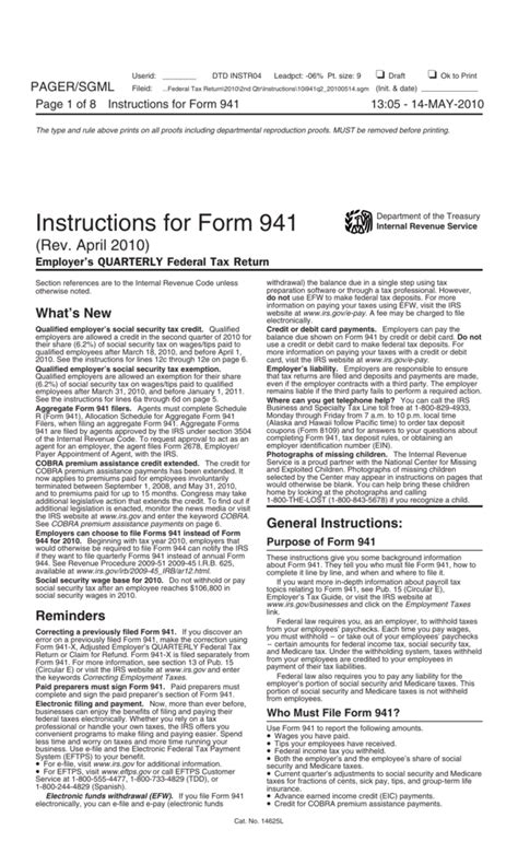 Instructions For Form 941