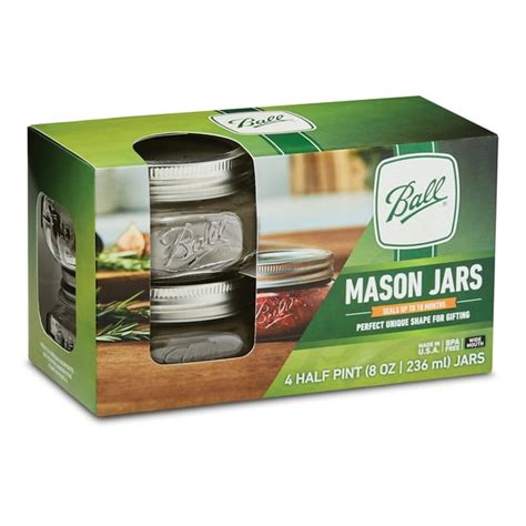 Ball Mason Canning Jars Wide Mouth 8 Oz 4 Count