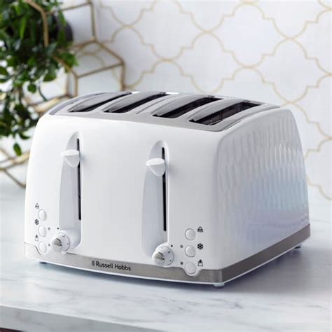 Russell Hobbs White Honeycomb Kettle And Toaster Set Dunelm