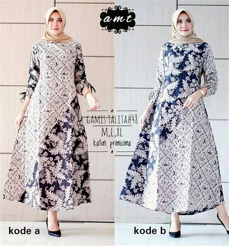 Model Baju Batik Gamis Kombinasi Homecare24