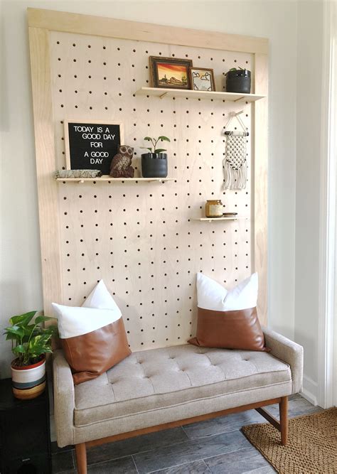 Diy Giant Peg Board With Frame Perfect For Any Bedroom Wall Or Large