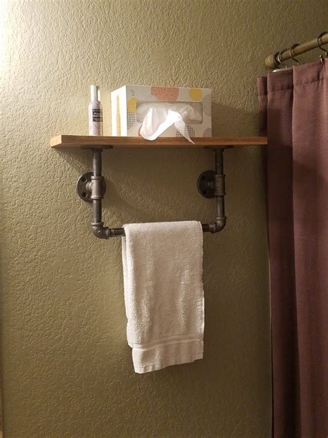 Bathroom Pipe Shelf Pipe Shelves Pallet Signs Towel Rack Pallets