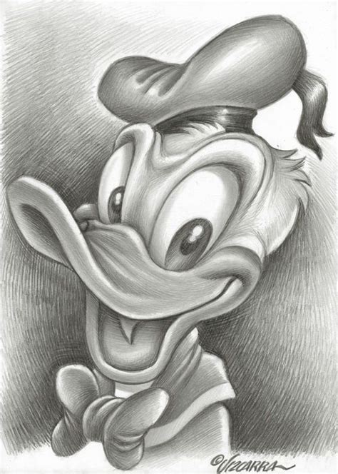 Vizcarra Joan Original Pencil Drawing Donald Duck Ii W B