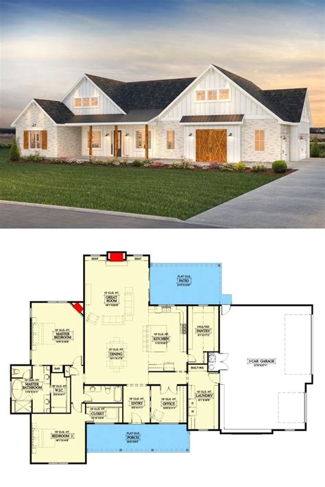 New American Farmhouse Floor Plan Showcases The Beauty Of Open Concept