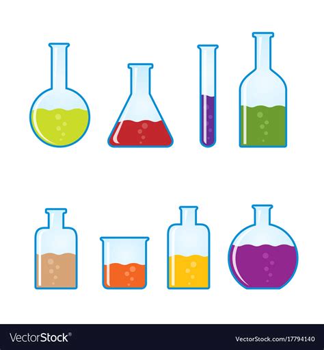 Chemical Tubes Icons Set Royalty Free Vector Image