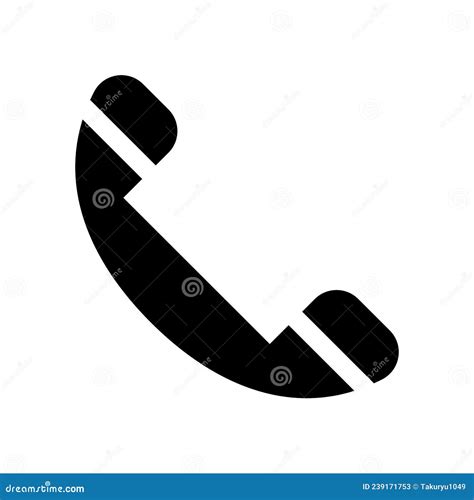 Handset Icon Silhouette Of A Black Telephone Vector Stock Vector