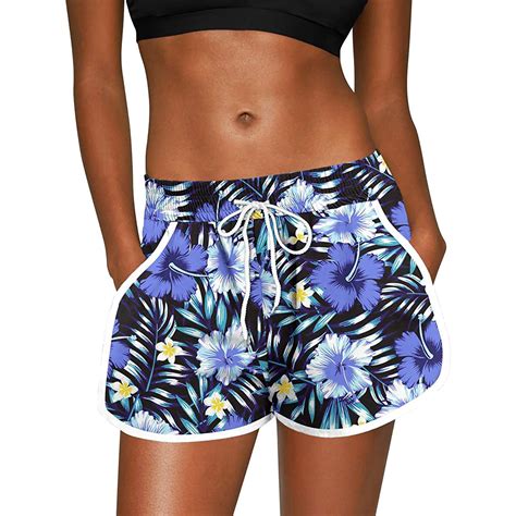 Rbaofujie Shorts For Women For G And Women Summer Floral Beach Boardshorts With Pockets Swim