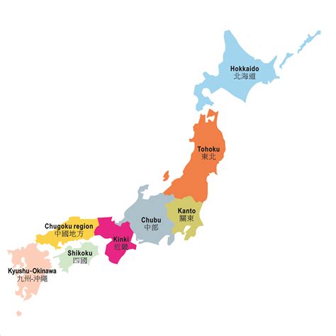 Japan Map With Regions