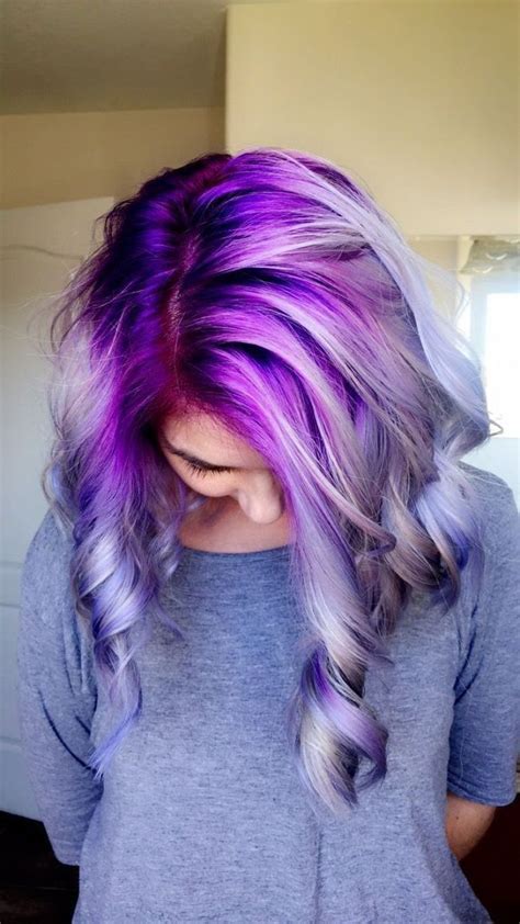 U can get purple hair by dying it with hair dye. #hair #haircolor #prettyhair | Purple grey hair, Lavender ...