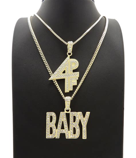 14k Gold Plated Hip Hop Lil Baby And 4pf Pendant W 20 24 Box Cuban Ch