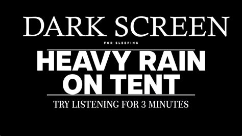 Heavy Rain On A Tent Black Screen 24 Hours Youtube