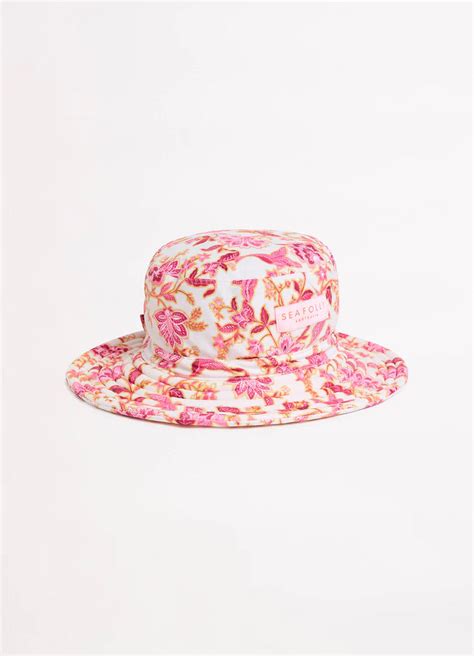 Seafolly Girls Silk Road Girls Swim Bucket Hat Pink