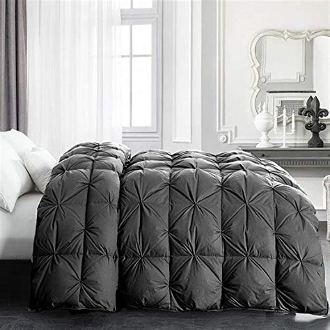 Hombys King Size Feather And Down Comforter Machine Washable Grey